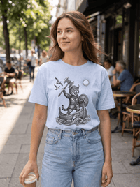 Load image into Gallery viewer, Viking Warrior Cat Graphic T-Shirt – Norse Adventure Statement Shirt - Hilt and Stone