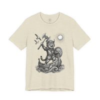 Load image into Gallery viewer, Viking Warrior Cat Graphic T-Shirt – Norse Adventure Statement Shirt - Hilt and Stone