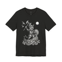 Load image into Gallery viewer, Viking Warrior Cat Graphic T-Shirt – Norse Adventure Statement Shirt - Hilt and Stone