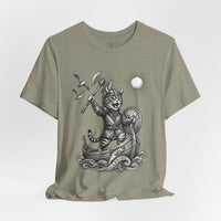 Load image into Gallery viewer, Viking Warrior Cat Graphic T-Shirt – Norse Adventure Statement Shirt - Hilt and Stone