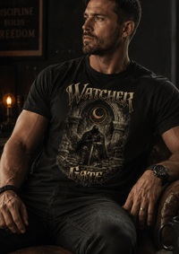 Load image into Gallery viewer, Watcher At The Gate Of Chaos Crewneck T-Shirt - Hilt and Stone