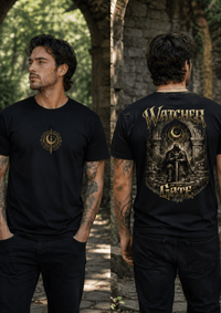 Load image into Gallery viewer, Watcher at the Gate — Signature Collection Graphic T-Shirt - Hilt and Stone