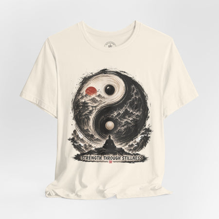 Yin Yang Zen T-Shirt — "Strength Through Stillness" Graphic Tee - Hilt and Stone