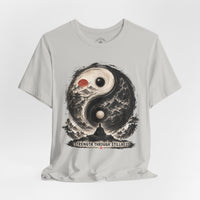 Load image into Gallery viewer, Yin Yang Zen T-Shirt — "Strength Through Stillness" Graphic Tee - Hilt and Stone