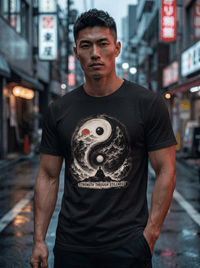 Load image into Gallery viewer, Yin Yang Zen T-Shirt — "Strength Through Stillness" Graphic Tee - Hilt and Stone