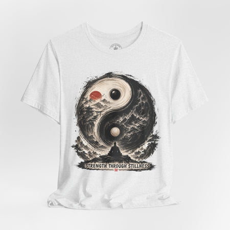 Yin Yang Zen T-Shirt — "Strength Through Stillness" Graphic Tee - Hilt and Stone