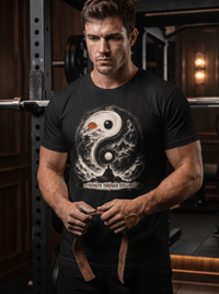Load image into Gallery viewer, Yin Yang Zen T-Shirt — "Strength Through Stillness" Graphic Tee - Hilt and Stone